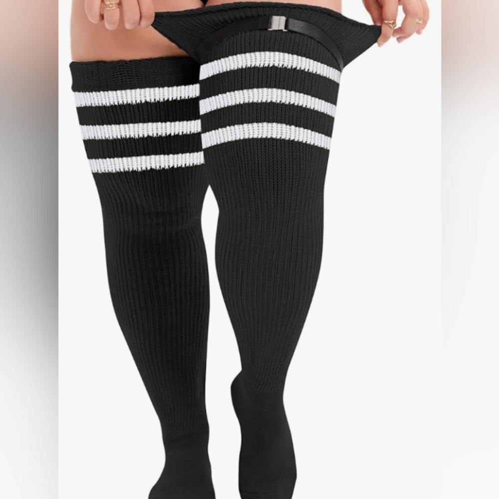 American Trends Adjustable Plus Size Thigh High Socks